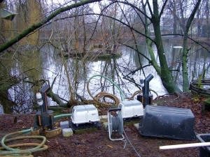 Bild 7: Installation Belüftersystem im Zooteich Hoyerswerda
